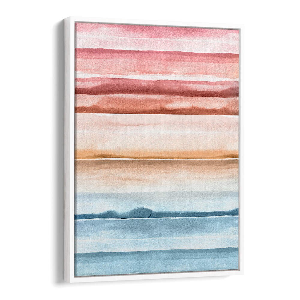WATERCOLOR STRIPES SUMMER SUNSET II , ABSTRACT PAINTINGS