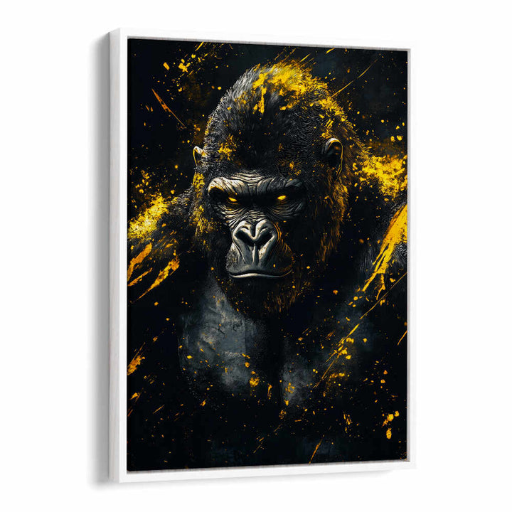 GOLD AND BLACK GORILLA , WILD LIFE & ANIMAL PAINTINGS