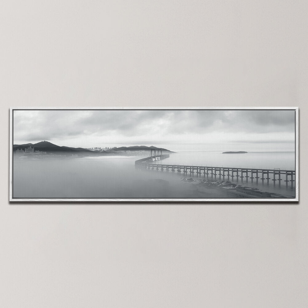 MISTY DAWN OVER XINGHAI BAY IN DALIAN , PANORAMIC ART