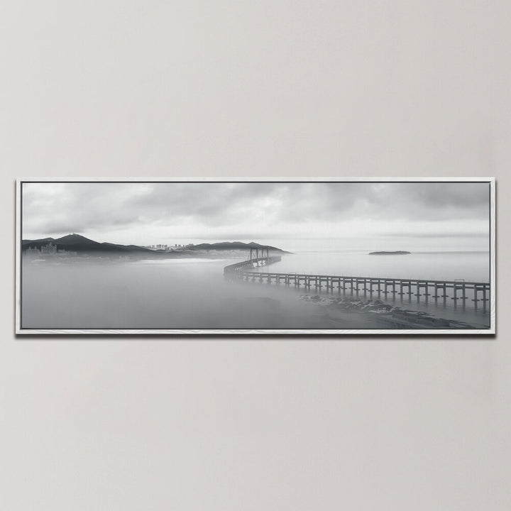 MISTY DAWN OVER XINGHAI BAY IN DALIAN , PANORAMIC ART