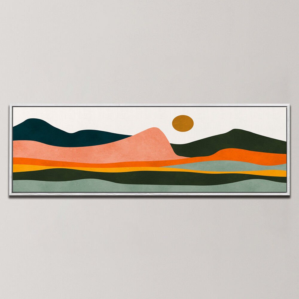 GEOMETRIC SHAPES AND EARTHY TONES , PANORAMIC ART