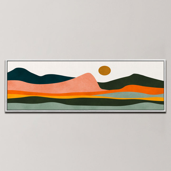 GEOMETRIC SHAPES AND EARTHY TONES , PANORAMIC ART