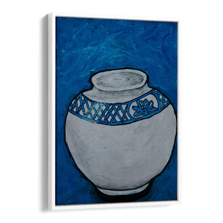 Enhance your kitchen with the WHITE VASE WITH BLUE, KITCHEN POSTERS, adding charm and character to your space.