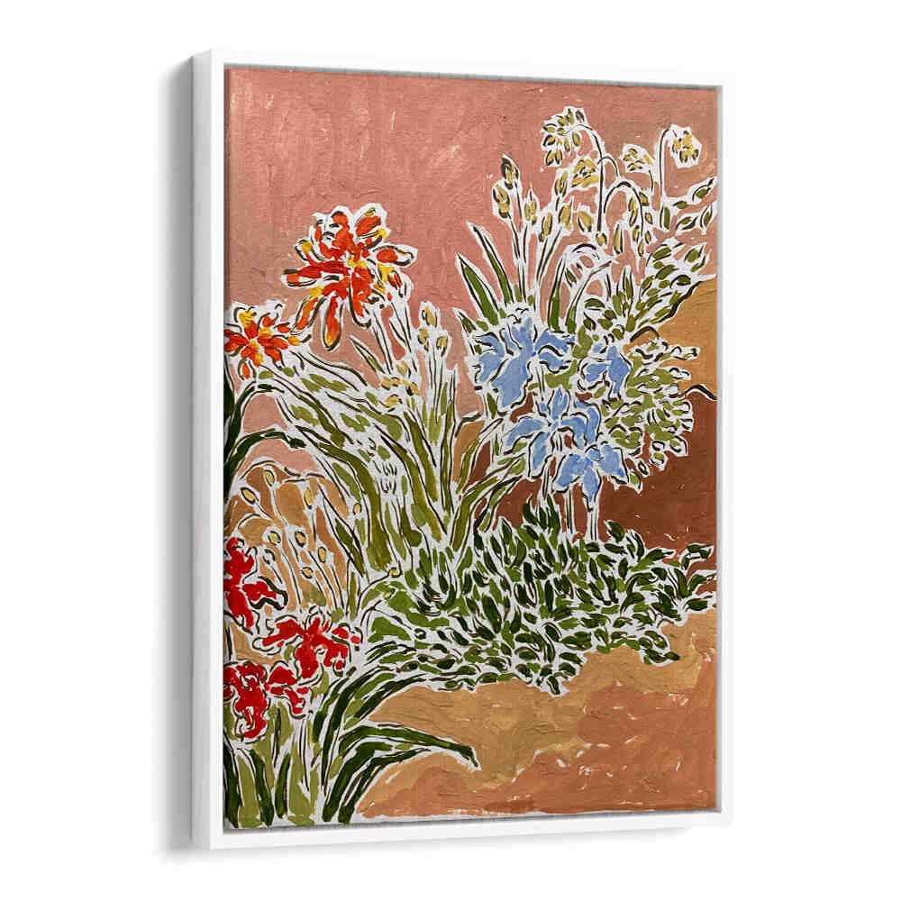 GARDEN CORNER , FLORAL FLOWER PAINTINGS