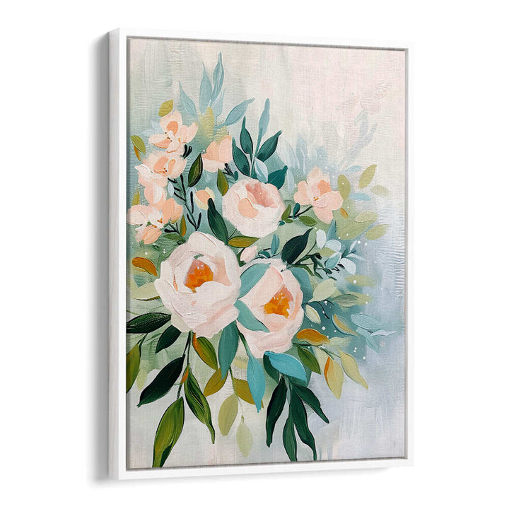 EVERGREEN GREEN PAINTERLY FLORALS III ,FLORAL FLOWER PAINTINGS