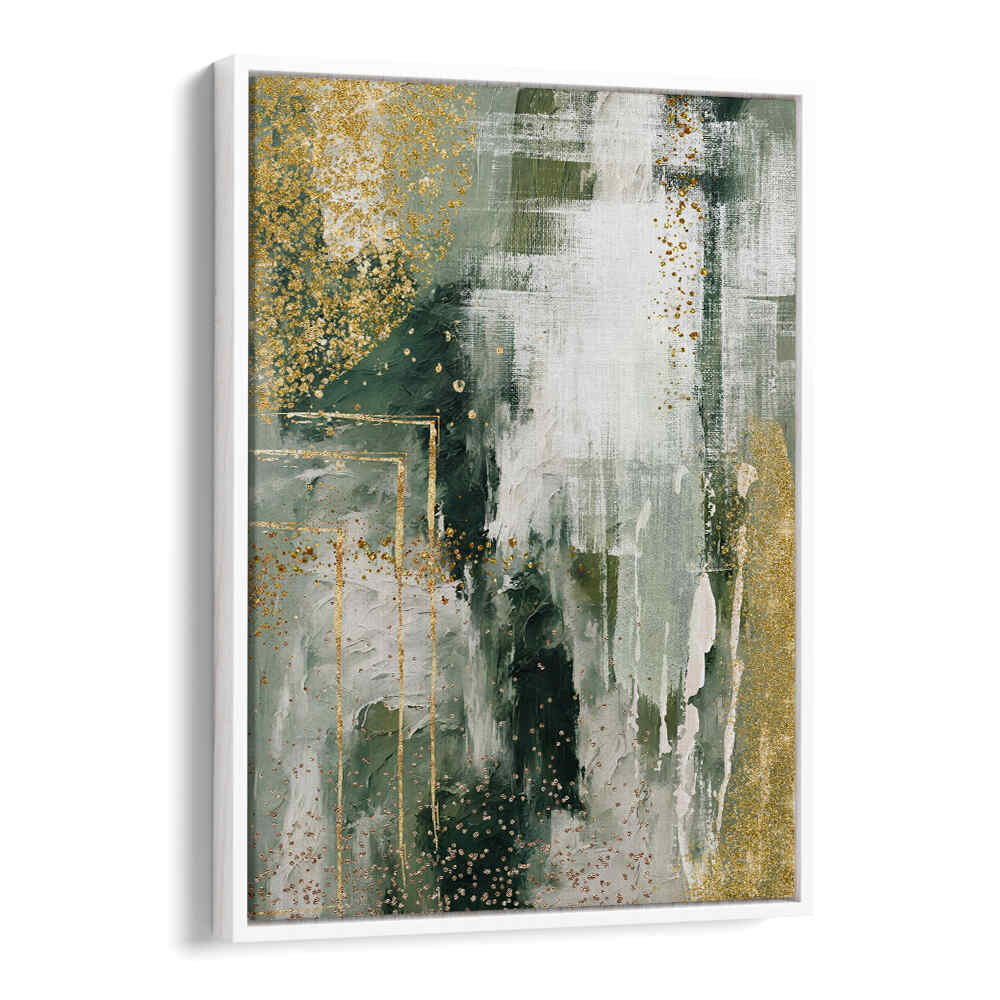 GREEN AND GOLD MOMENT II , ABSTRACT PAINTINGS