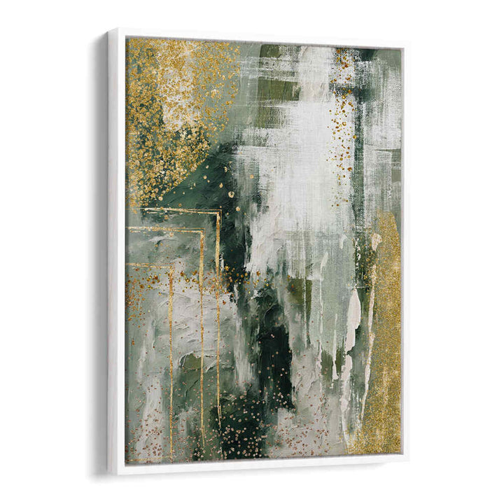 GREEN AND GOLD MOMENT II , ABSTRACT PAINTINGS