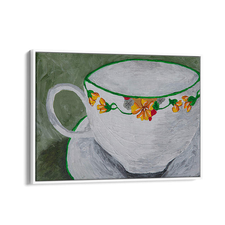 Brighten your kitchen with TEACUP WITH FLOWERS, KITCHEN POSTERS, showcasing elegant floral designs for a charming touch.