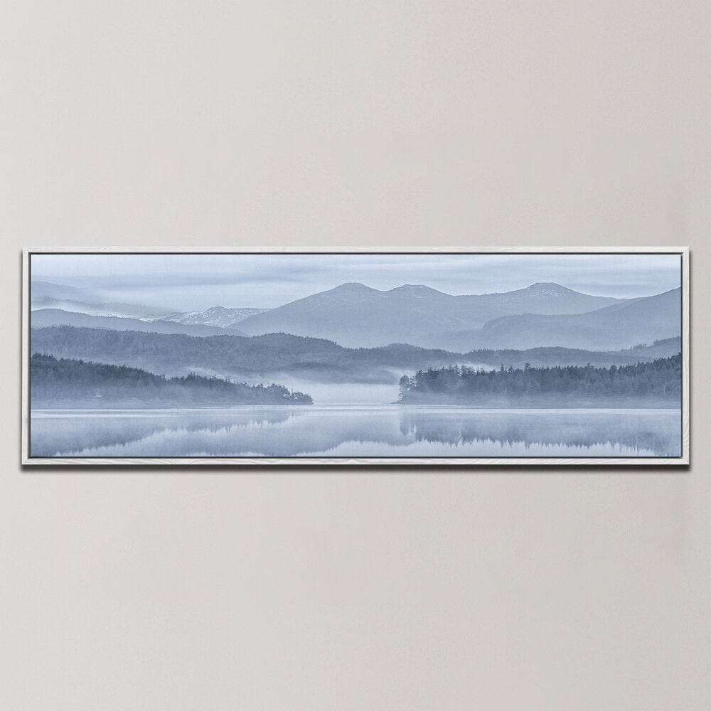 MOUNTAIN TREES AND REFLECTION , PANORAMIC ART