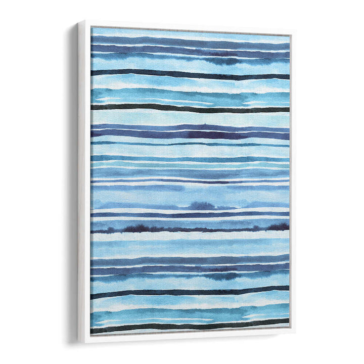 SUMMER WATERCOLOUR STRIPES BLUE SEA , ABSTRACT PAINTINGS