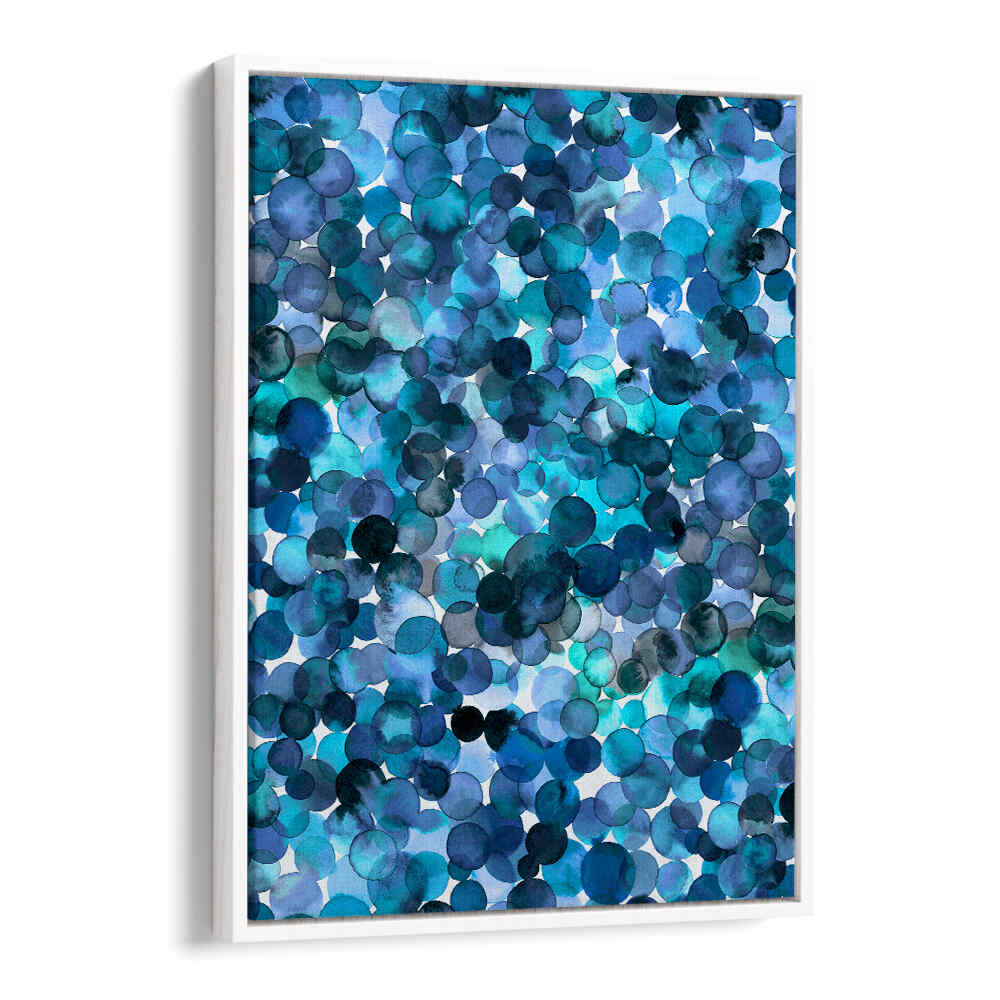 OVERLAPPED WATERCOLOR DOTS BLUE , ABSTRACT PAINTINGS