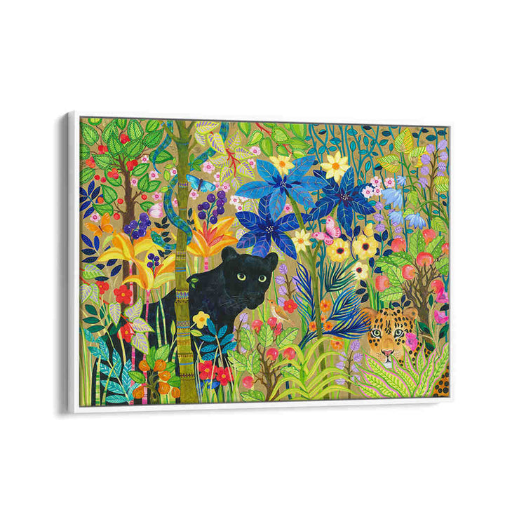 BLACK PANTHER AND A JAGUAR , ANIMAL PAINTINGS