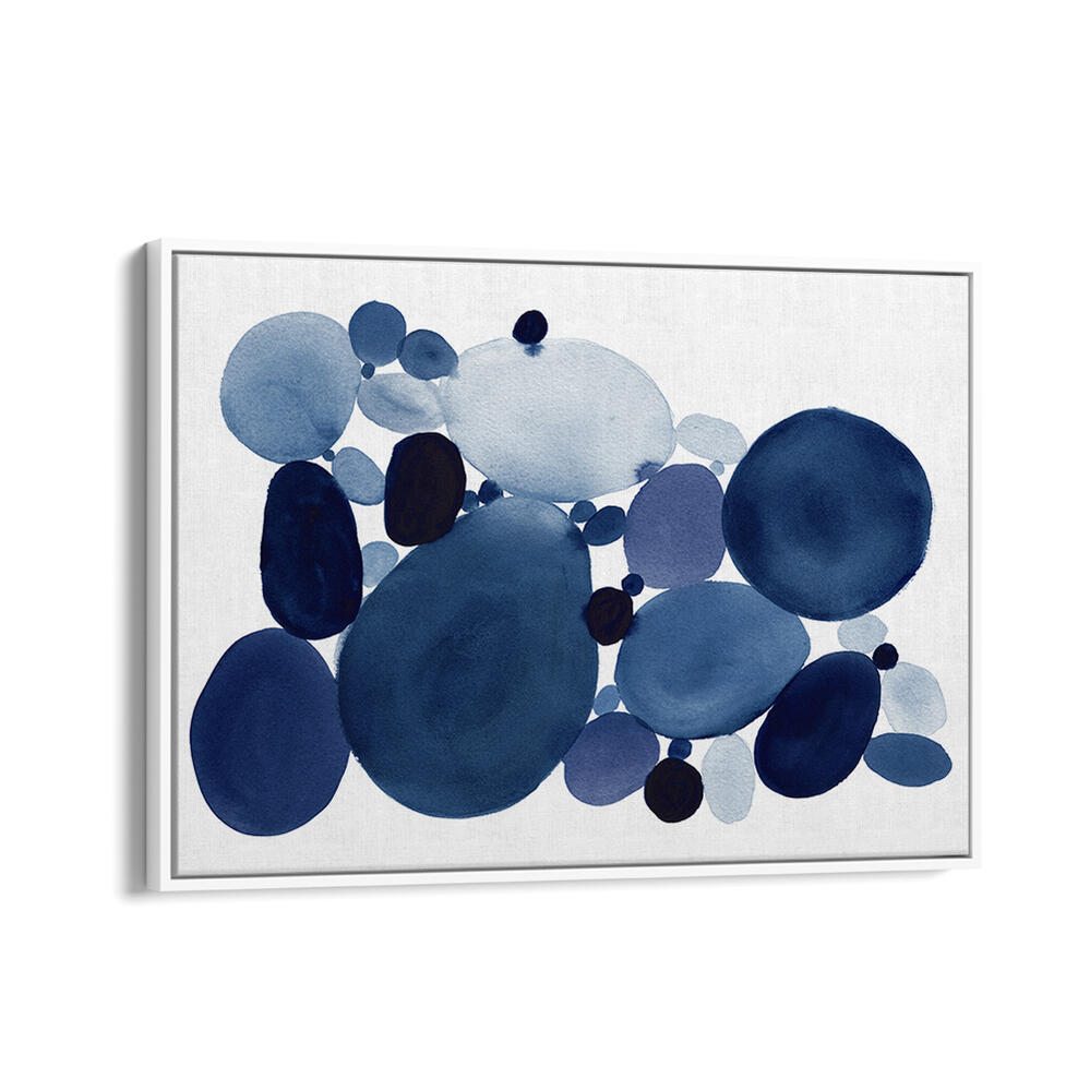 Elegant BLUE WATERCOLOR STONES II, ABSTRACT PAINTINGS featuring rich blues, perfect for enhancing your living space.