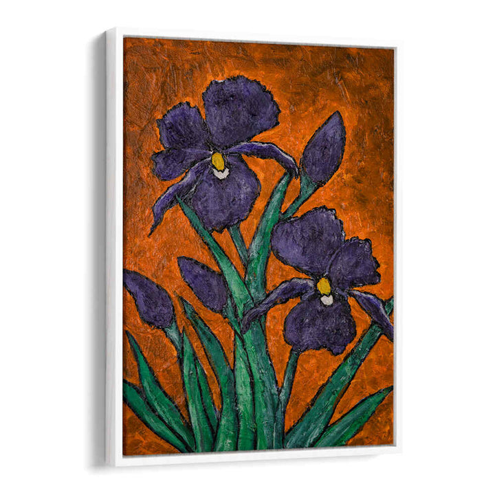 Vibrant IRISES III, FLORAL FLOWER PAINTINGS brighten your space with stunning colors and expressive brushstrokes.