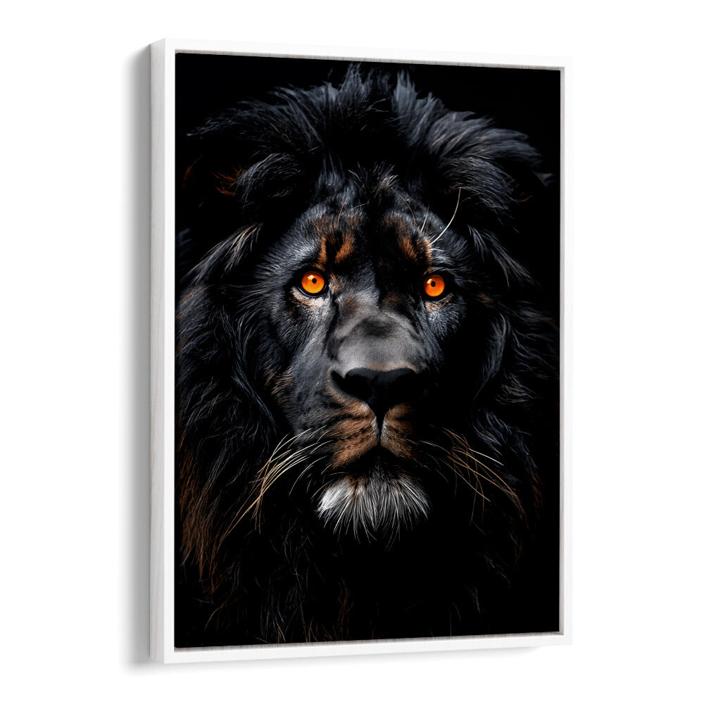 LION BLACK WATERCOLOR ANIMAL ART , WILD LIFE & ANIMAL PAINTINGS