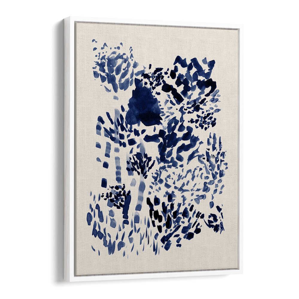 Stunning NAVY BLUE FREE FLOWING GARDEN, ABSTRACT PAINTINGS featuring deep hues and fluid strokes for your home decor.