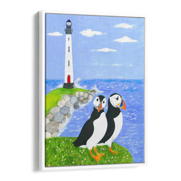 PUFFINS BY THE SEA , KIDS ROOM PAINTINGS