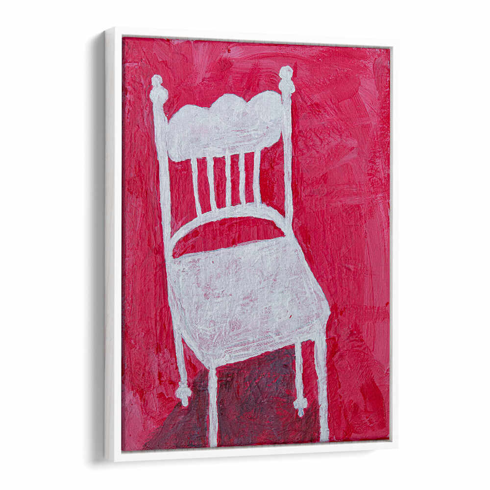 Stylish WHITE CHAIR, FASHION POSTERS against a vibrant backdrop, perfect for modern home decor and fashion lovers.