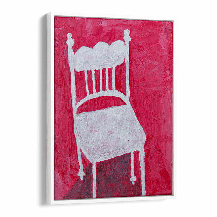Stylish WHITE CHAIR, FASHION POSTERS against a vibrant backdrop, perfect for modern home decor and fashion lovers.