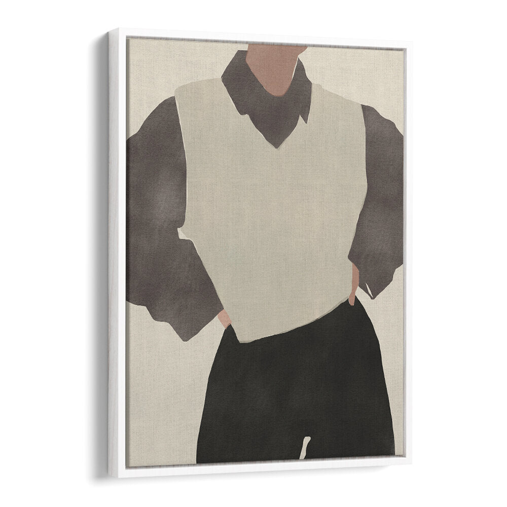 MINIMALIST FIGURE IN A MONOCHROME OUTFIT , FASHION POSTERS