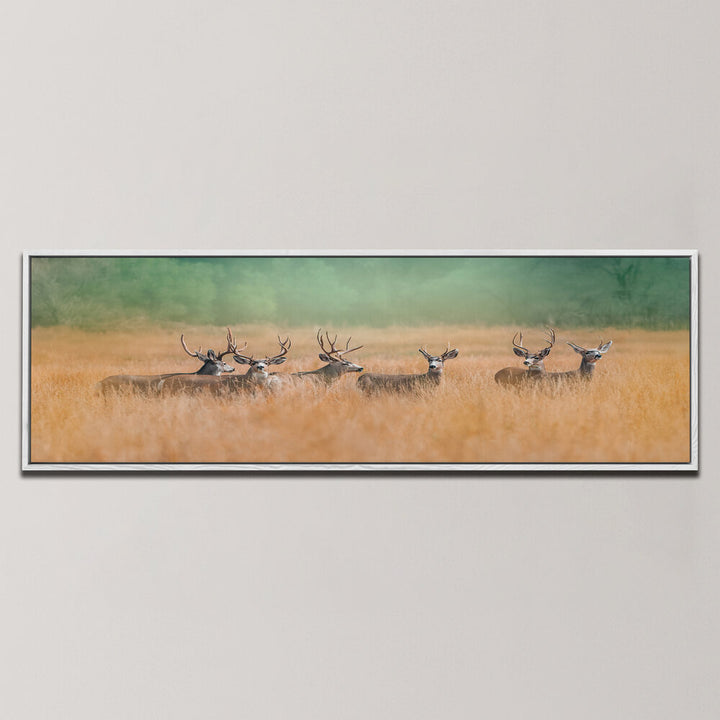 DEER BY THE GOLDEN FIELD , PANORAMIC ART