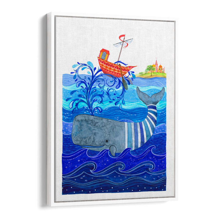 WHIMSICAL WHALE RIDE , KIDS ROOM PAINTINGS