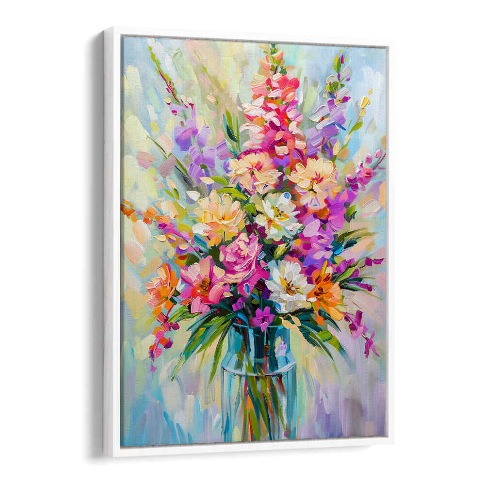 EVERGREEN GREEN PAINTERLY FLORALS I ,FLORAL FLOWER PAINTINGS
