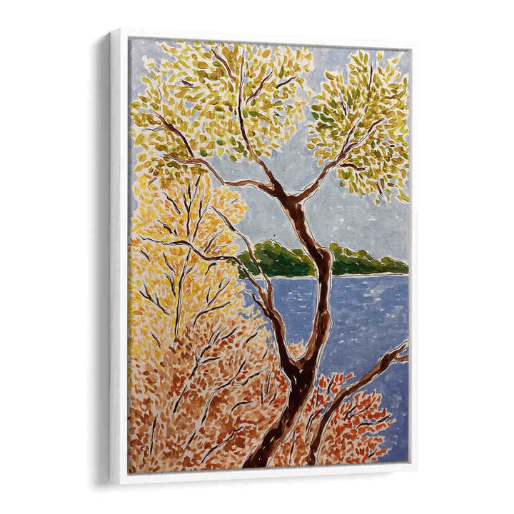 AUTUMN BY THE LAKE , FLORAL FLOWER PAINTINGS