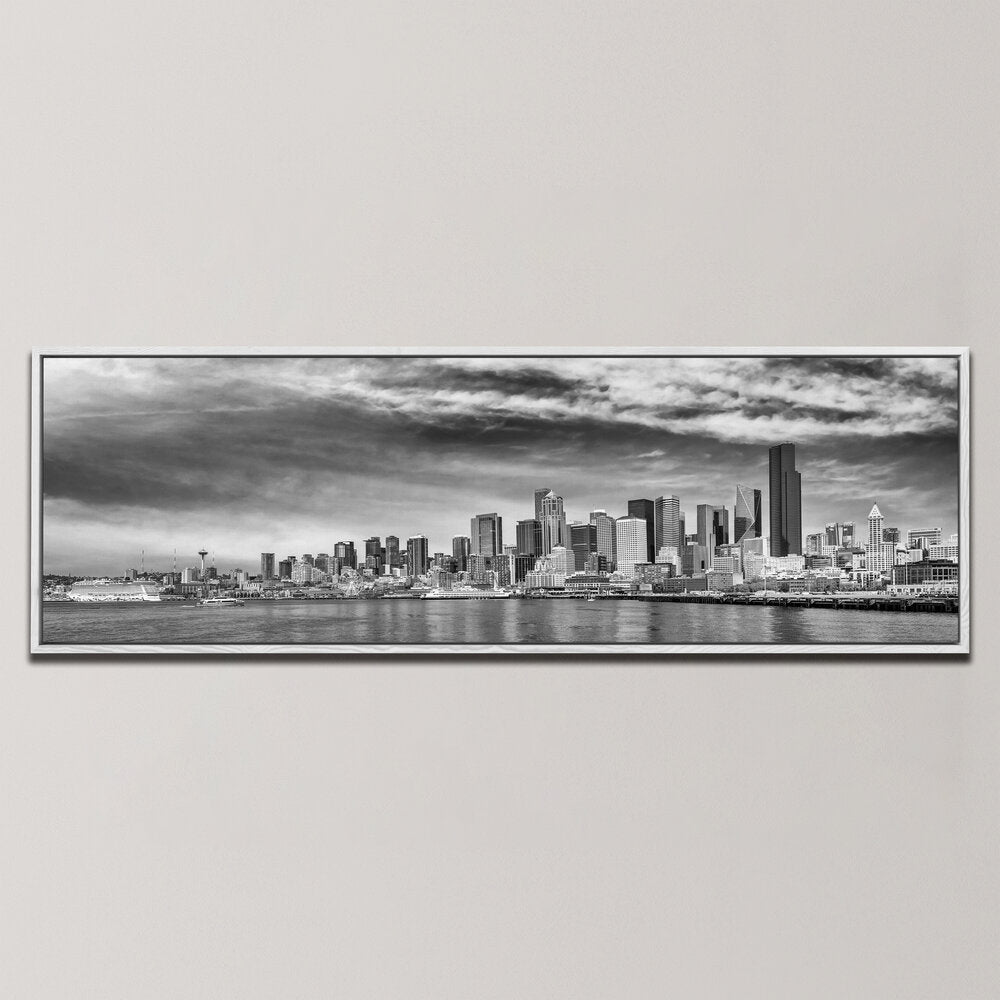 AMAZING PANORAMA OF THE WATERFRONT IN SEATTLE , PANORAMIC ART