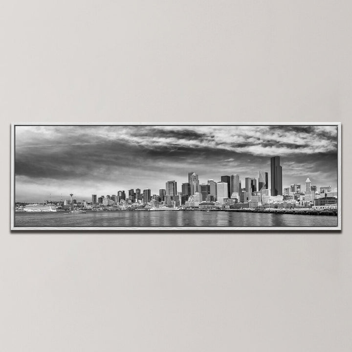 AMAZING PANORAMA OF THE WATERFRONT IN SEATTLE , PANORAMIC ART