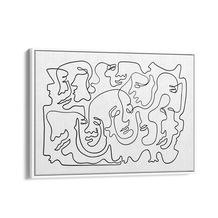 FACES IN FLOW , LINE ART PAINTINGS