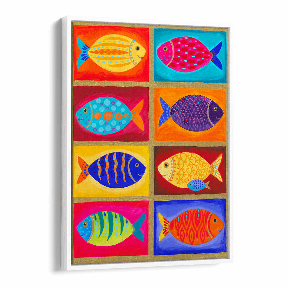 COLORFUL FISH TILES , BEACH PAINTINGS