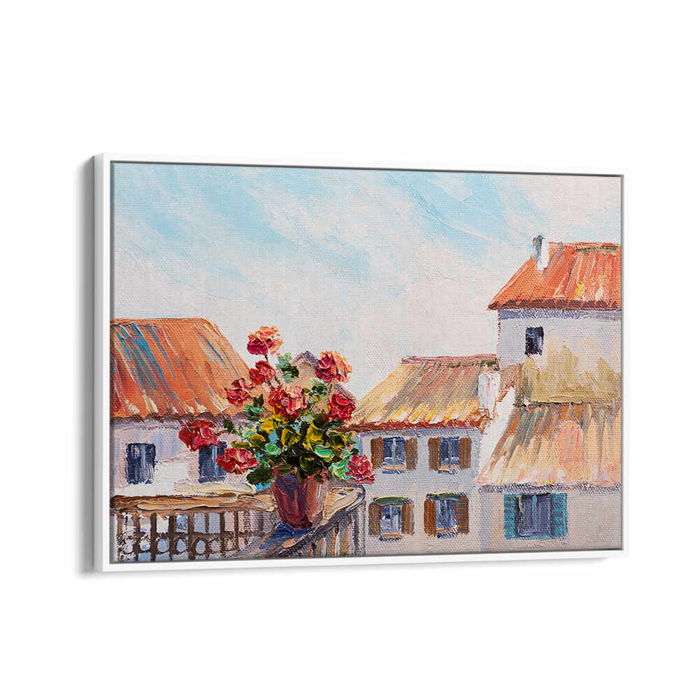 FLORAL TERRACE , VINTAGE EUROPEAN PAINTINGS