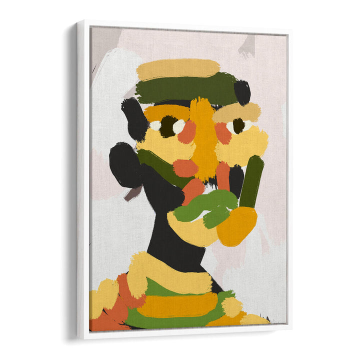 YELLOW GREEN TRIBAL PORTRAIT , PORTRAITS & FIGURATIVE ILLUSTRATIONS