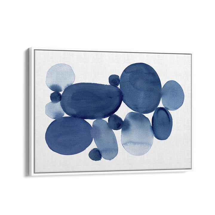 Blue Watercolor Stones I, abstract paintings showcasing vibrant hues and fluid shapes for a serene atmosphere.