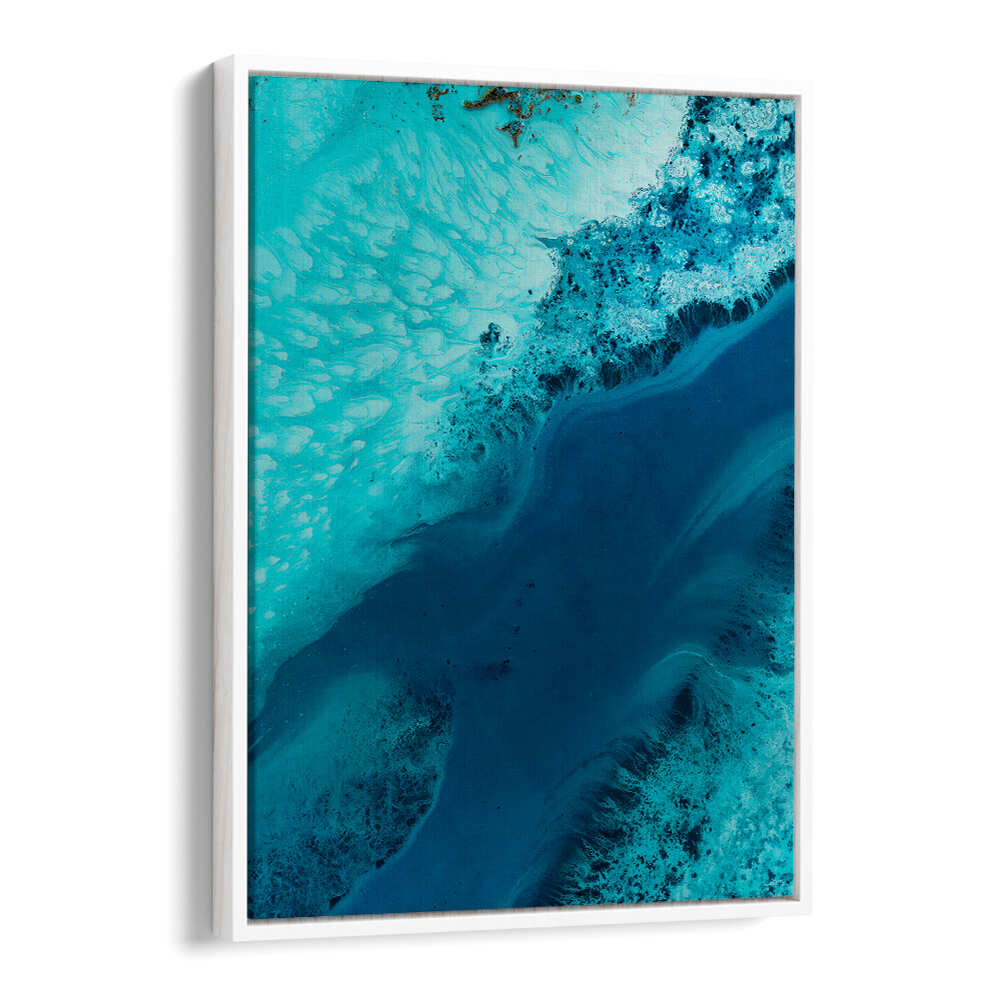 SALT WATER PASSAGE II, ABSTRACT PAINTINGS features stunning blue hues that enhance any decor, perfect for modern spaces.