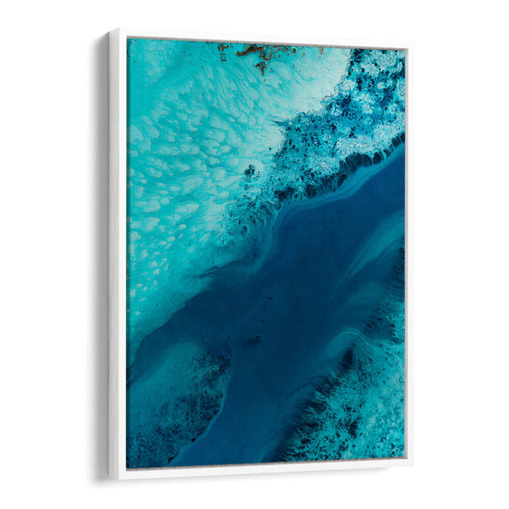 SALT WATER PASSAGE II, ABSTRACT PAINTINGS features stunning blue hues that enhance any decor, perfect for modern spaces.