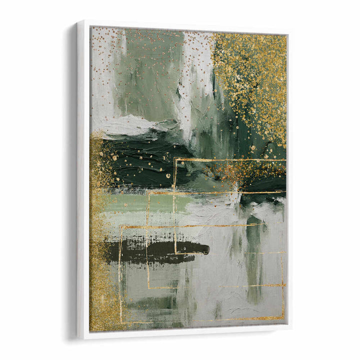 GREEN AND GOLD MOMENT , ABSTRACT PAINTINGS