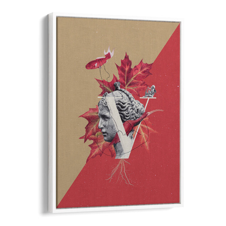 Surreal art print featuring VENUS with vibrant leaves and abstract elements, perfect for unique home decor.