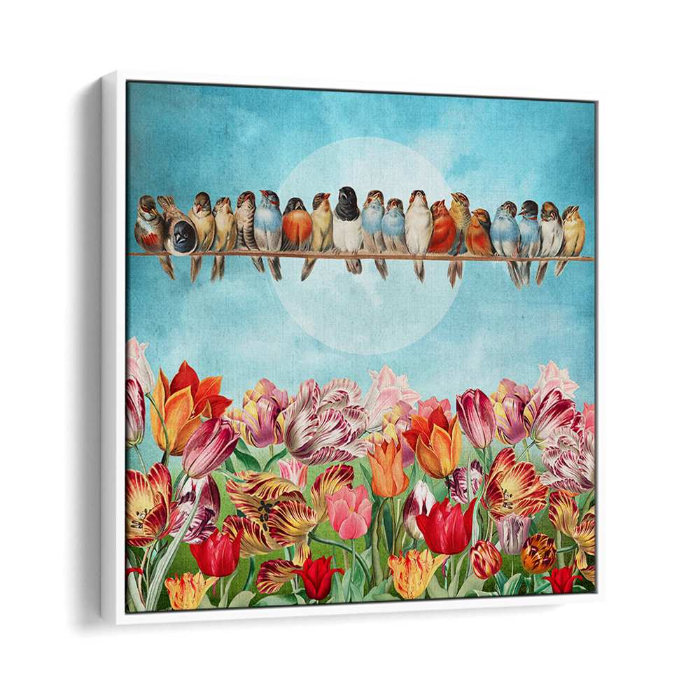 BIRDS OVER TULIP GARDEN