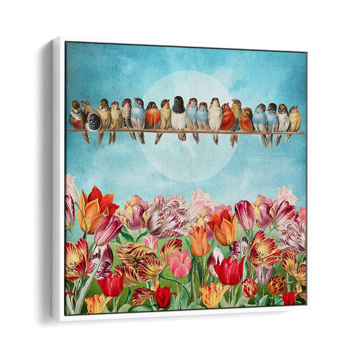 BIRDS OVER TULIP GARDEN