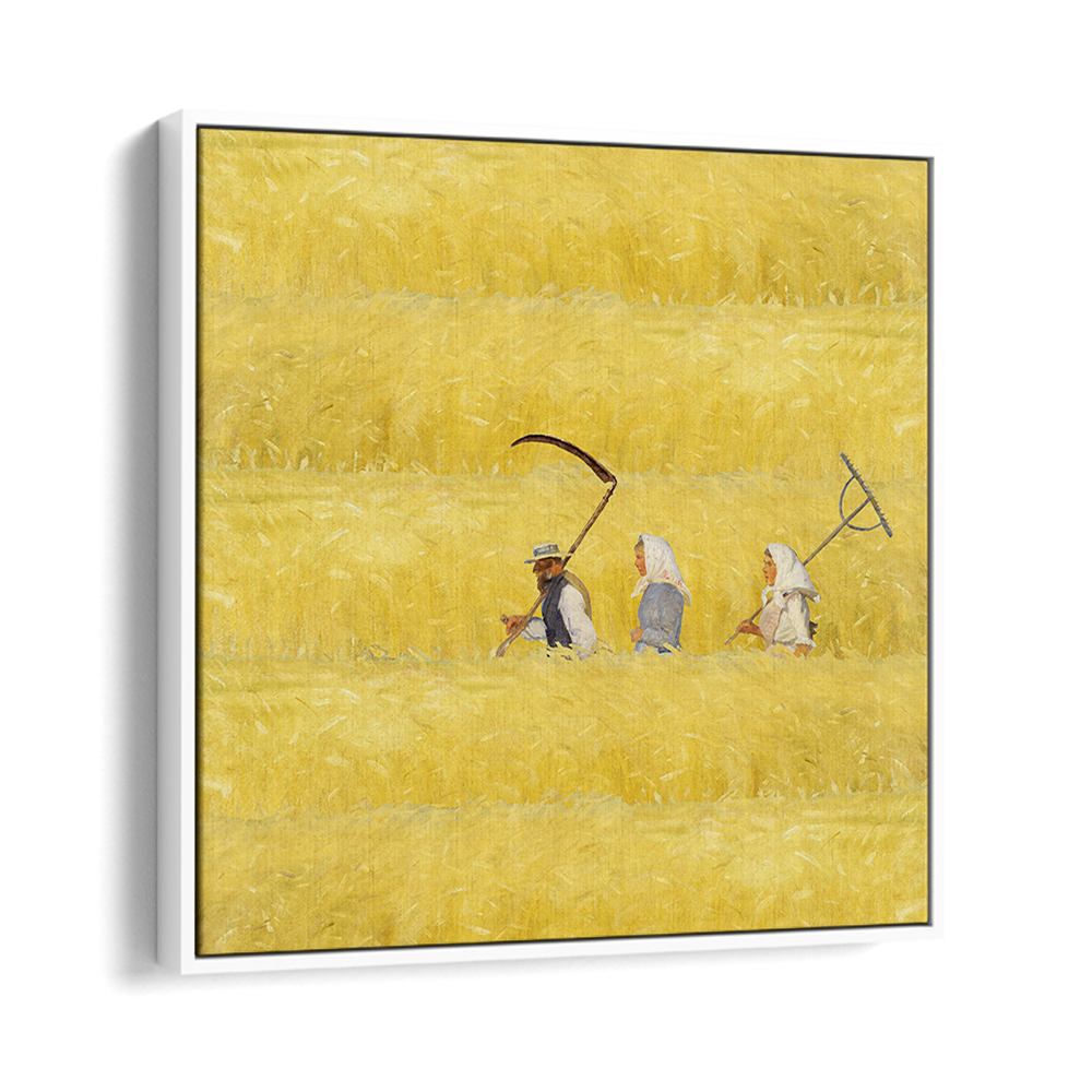 HARVESTERS IN GOLDEN FIELD