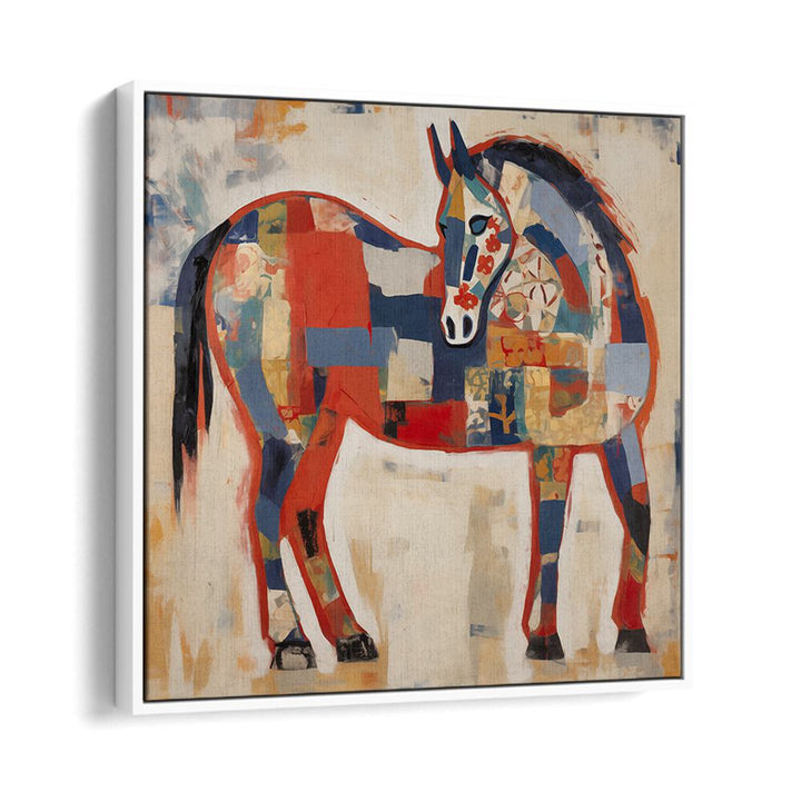 HORSE IN PATCHWORK , ANIMAL PAINTINGS