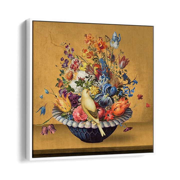 VIBRANT FLOWERS WITH BIRD