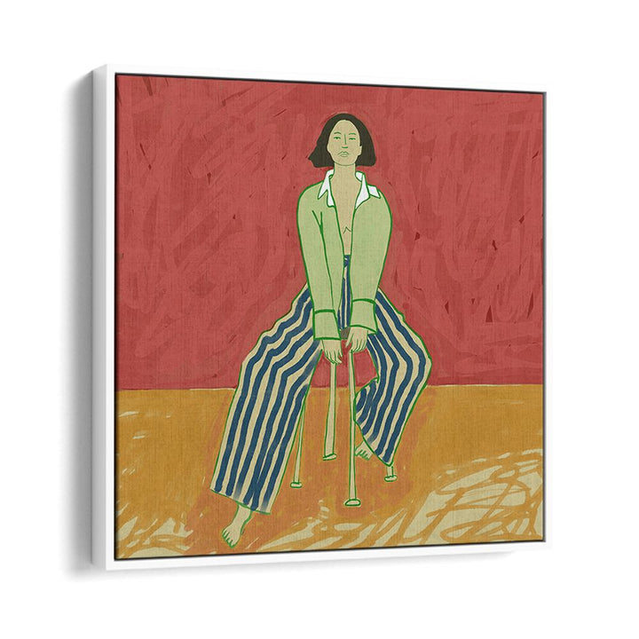 WOMAN IN STRIPED PANTS