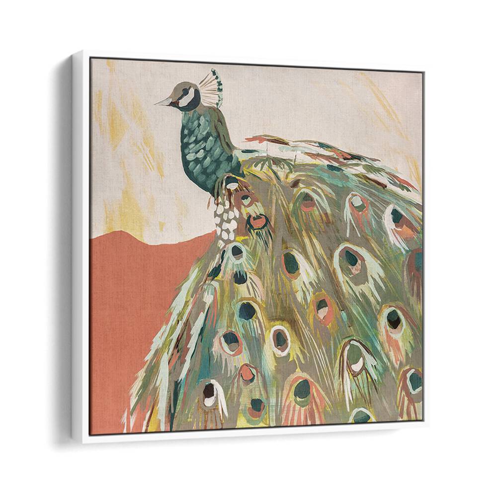 Vibrant PEACOCK SALMON, ANIMAL PAINTINGS showcasing intricate brush textures, perfect for nature lovers' decor.