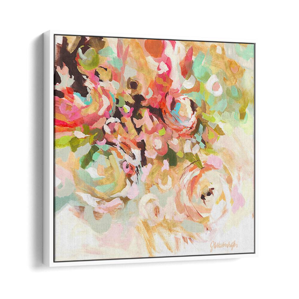 Vibrant FLOWER ABSTRACT painting showcasing colorful abstract expressionism to elevate your space with beauty.