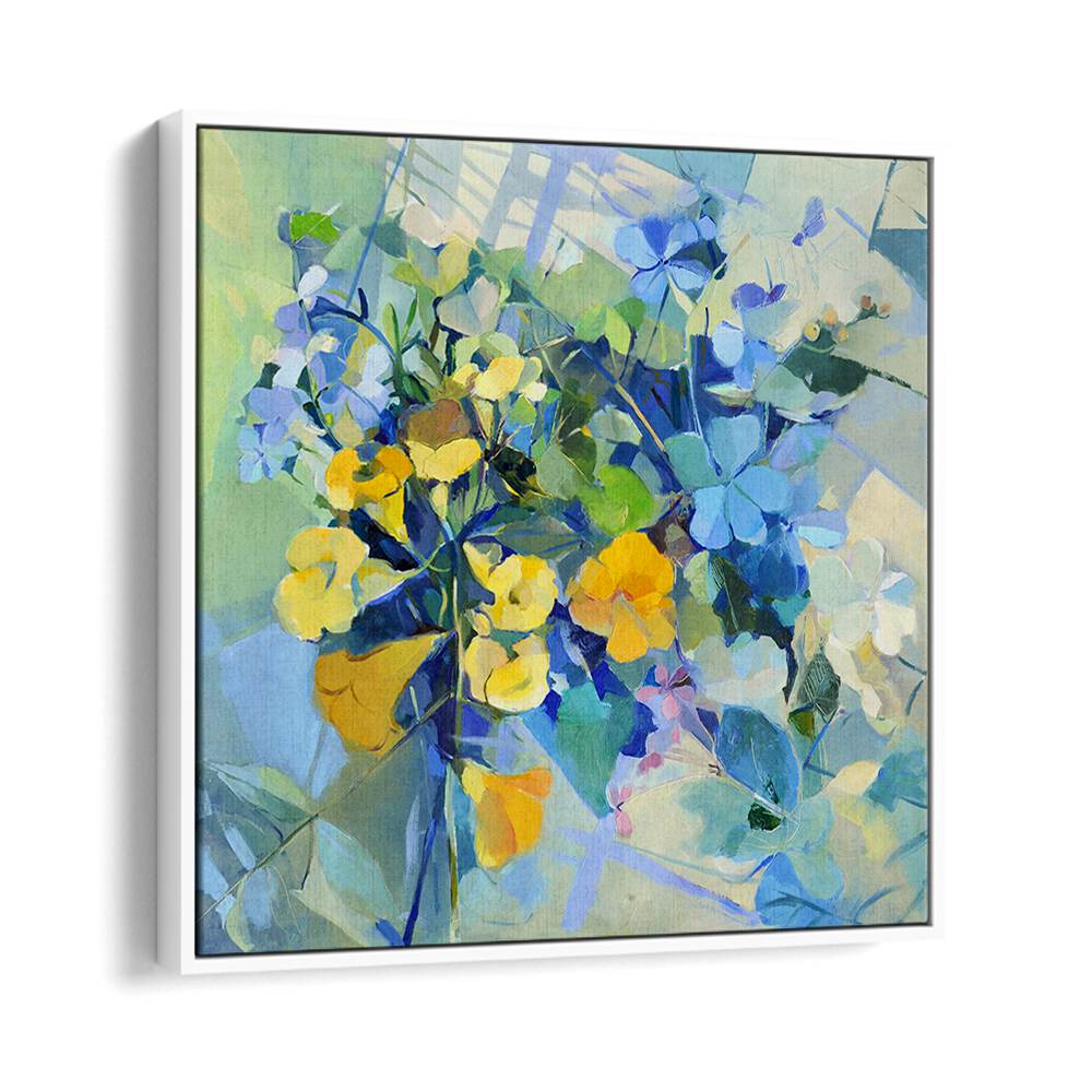 Vibrant abstract painting featuring flowers, complementing WELLOW OIL for beauty and wellness. Perfect art for your space.