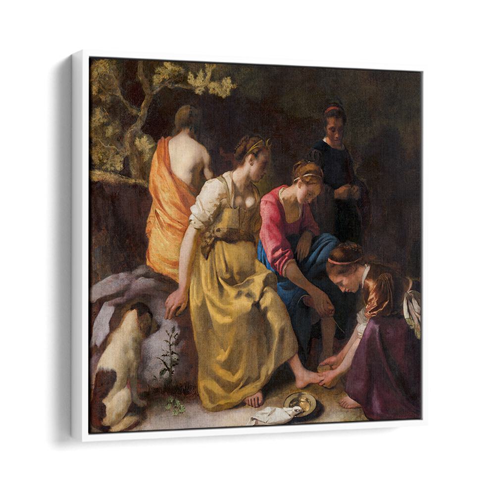 DIANA AND HER NYMPHS (CA. 1653–1654)  BY JOHANNES VERMEER, VINTAGE PAINTINGS