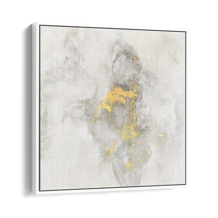 Elegant abstract painting "YOSEMITE FALLS I" features soothing colors with gold accents, perfect for modern decor.